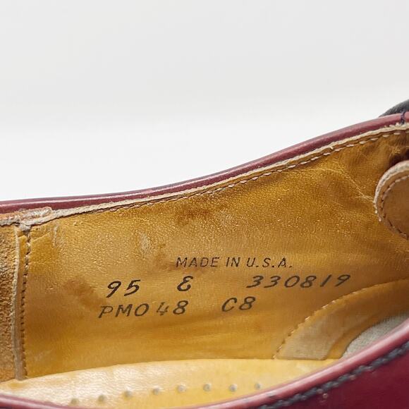 Cole Haan Mens 9.5 Brown Leather Lace Up Oxford Dress Shoes Leather Sole Almond - Picture 9 of 12